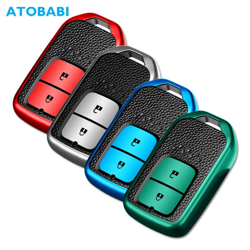 

Чехол для автомобильных ключей из ТПУ, кожаный чехол для Honda HRV CRV, чехол с дистанционным управлением, пилотный cirior, 2 кнопки, автомобильные ак...