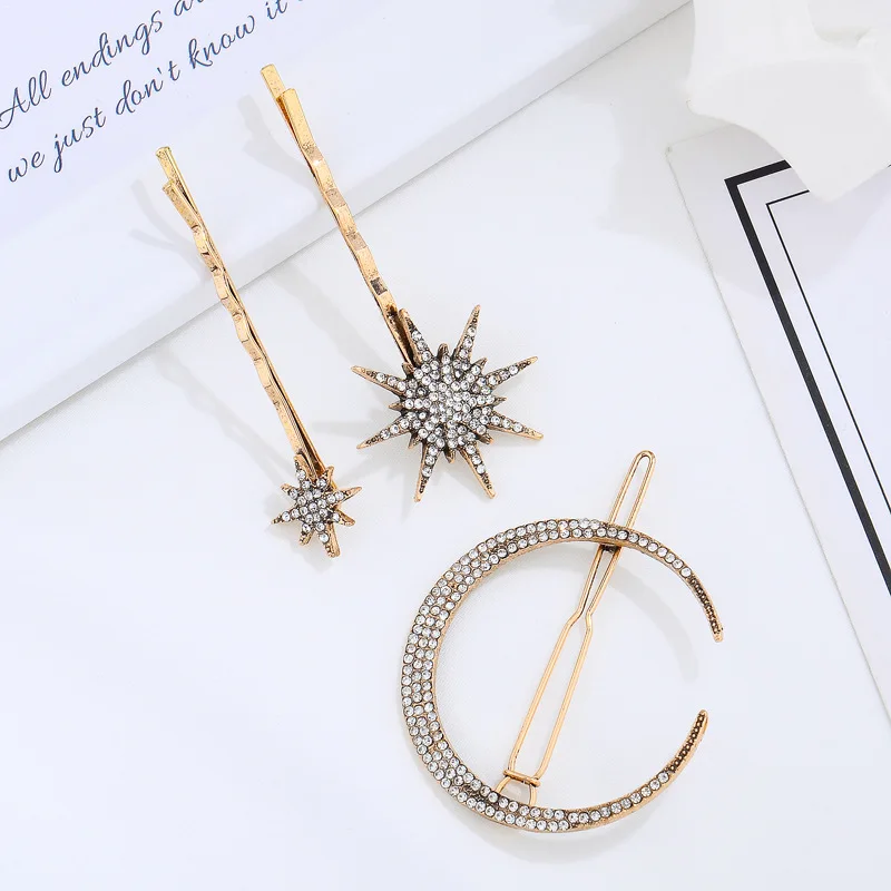 Заколка для волос с кристаллами Женская модная Геометрическая заколка-стразы в