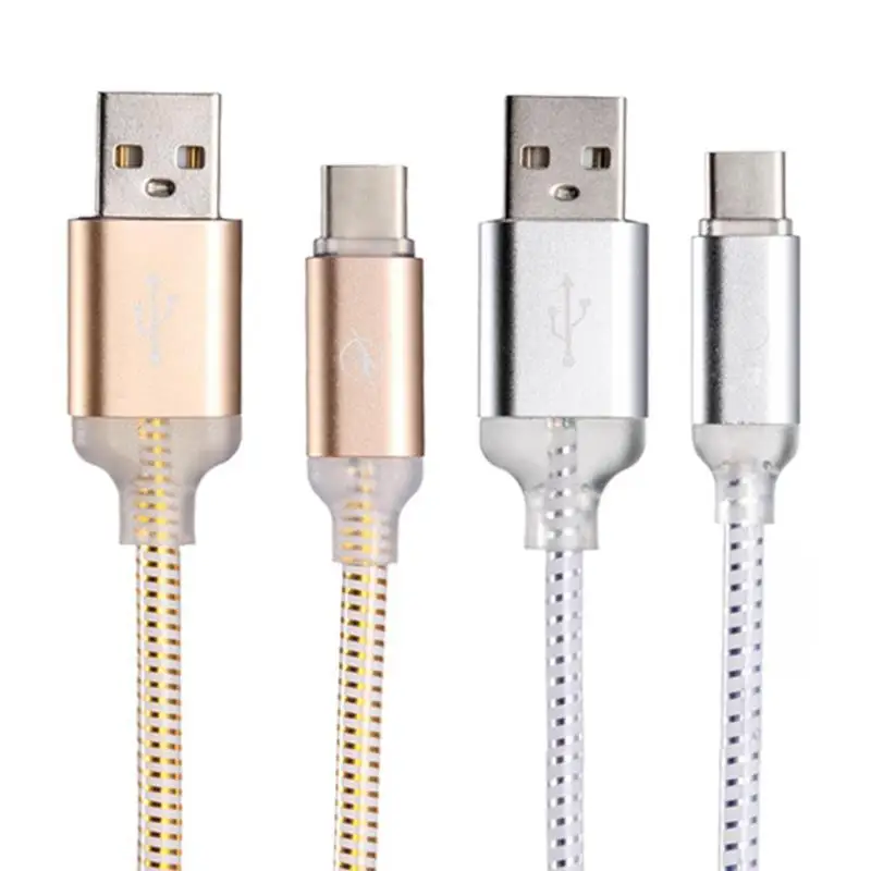 Тип USB C Зарядное устройство кабель 7 Цвет градиент Быстрый зарядный для