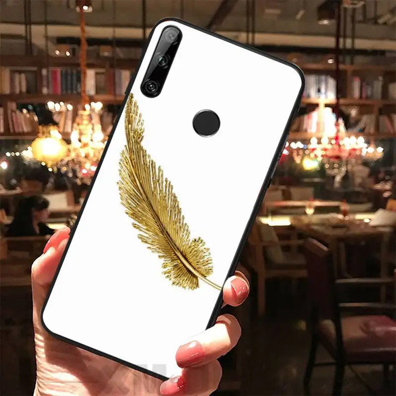 Модный перо Новое поступление черный чехол для сотового телефона Huawei Y5 Y6 Y7 Y9 Prime Pro