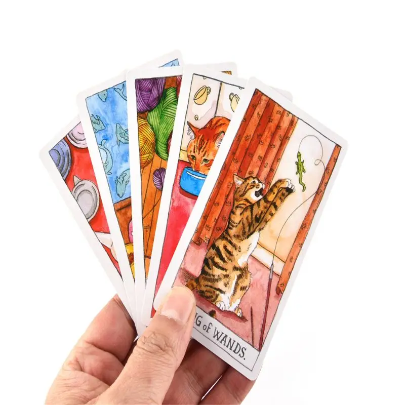 

Full English Cat Tarots 78 Cards Deck and Guidebook Read Fate Board Game Oracle