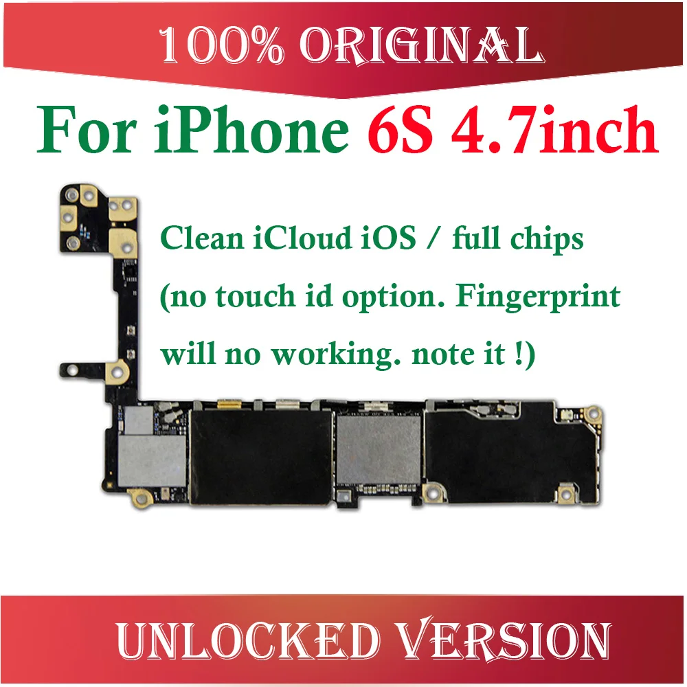 Оригинальная разблокированная материнская плата для iphone 6 S да/нет Touch ID, 16 ГБ/64 Гб/128 ГБ для iphone 6 S материнская плата с IOS