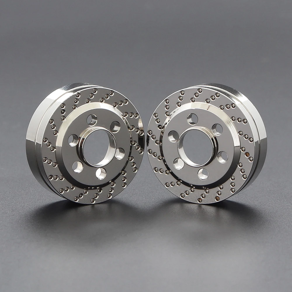

2PCS CNC Brass Silver Anodized Brake Disc Weights for 1/10 RC Crawler TRX4 TRX6 Axial SCX10 90046 Capra 1.9 2.2 Inch Wheel Rims