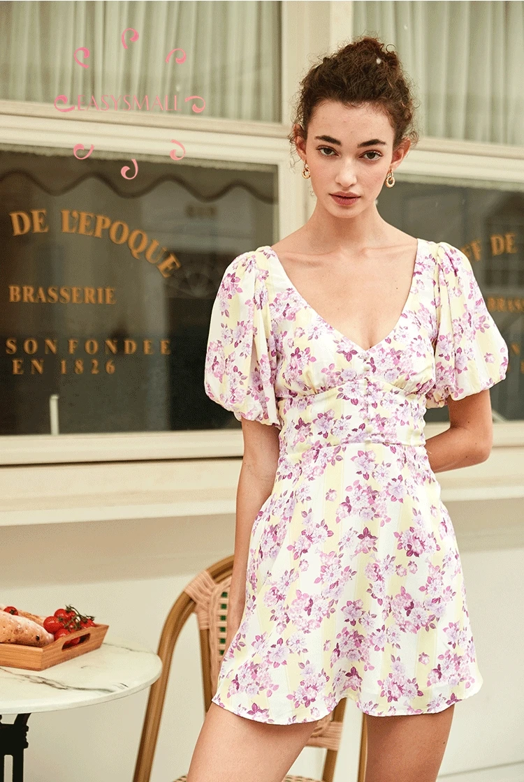 EASYSMALL женское платье модное в стиле кантри Париж романтическое с цветочным