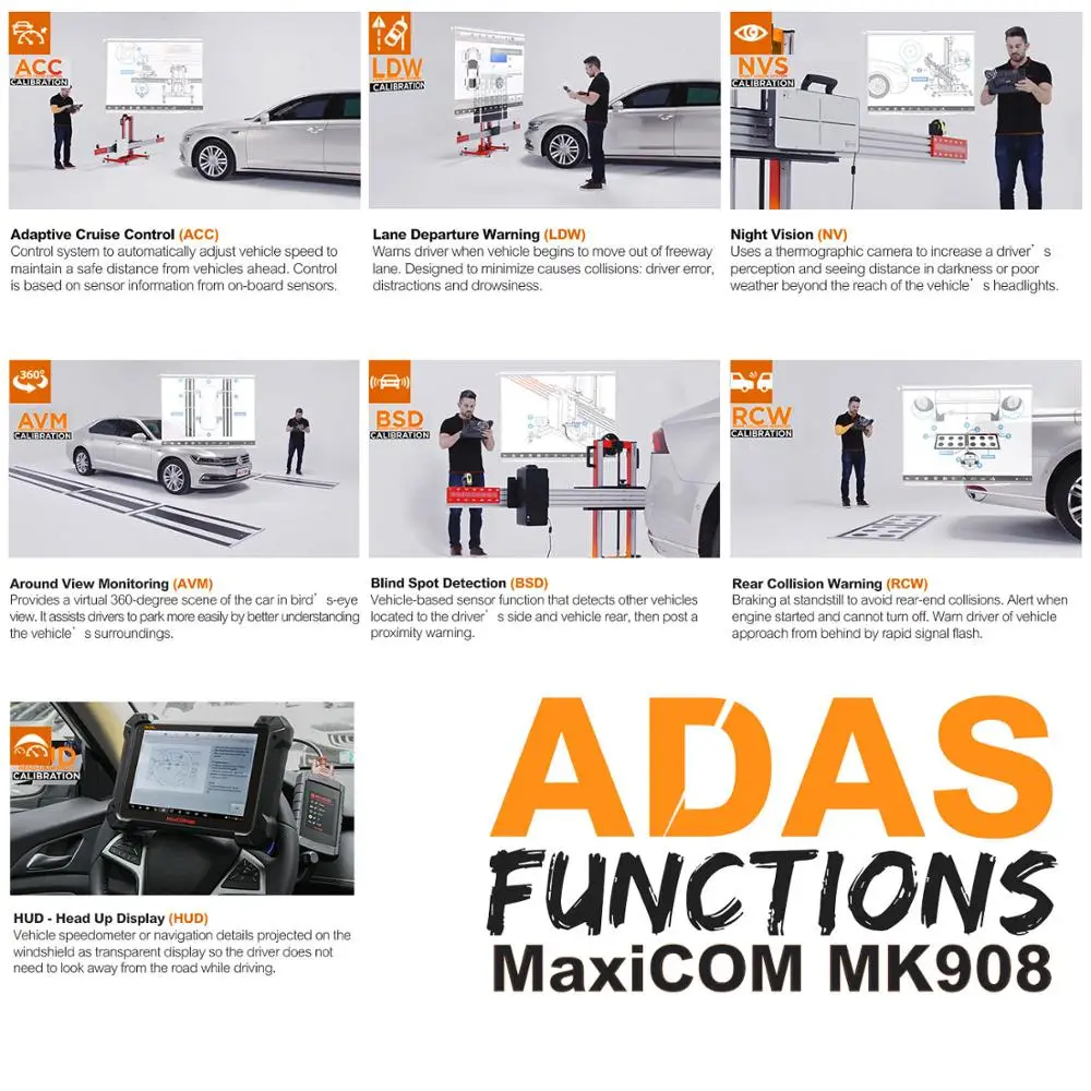 Autel MaxiCOM MK908 автоматический диагностический инструмент OBD2 сканер ADAS ECU