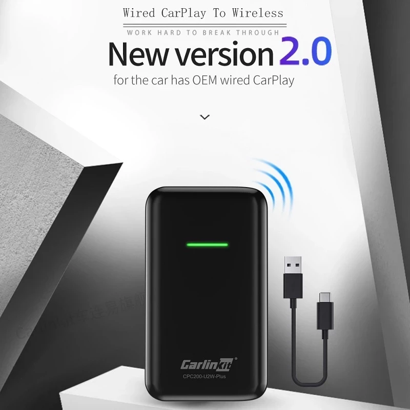 

Support The Apple/IOS 5V 1 ~ 2.1a Wired To Wireless Carplay USB Radio Dongle Link Box W/Light For Apple IOS IPhone