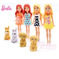 1 10pcs original barbie mini doll baby toys zodiac and birthday with pet dog american toys for girls boneca children gifts