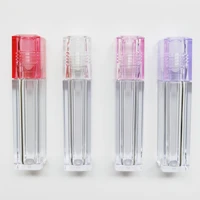 2050100pc 6 5ml empty transparent roll on square lipgloss wand tubes containers with purple pink red clear top