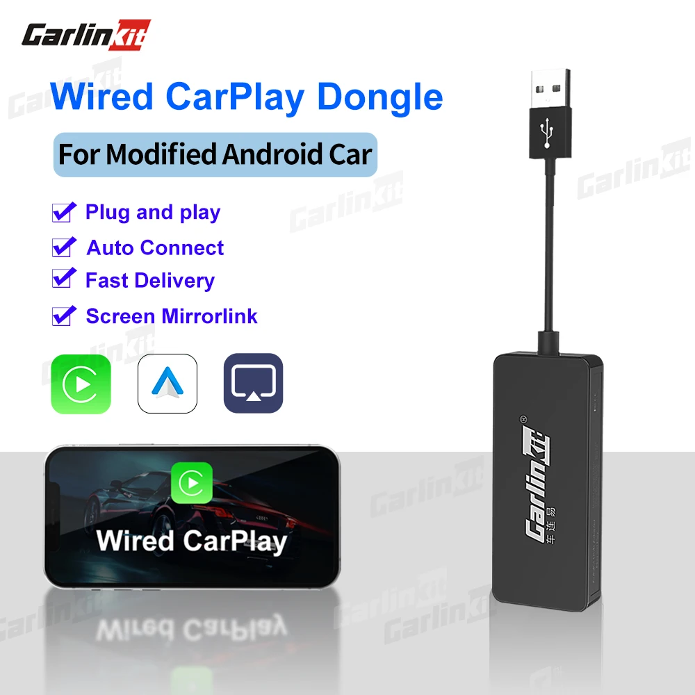 Carlinkit Проводной адаптер CarPlay USB Android Авто Mirrorlink коробка для модификации хост