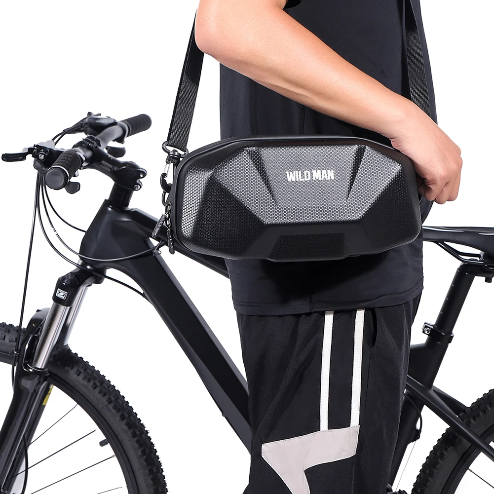 

WILD MAN 3.5L MTB Bike Head Hanging Bag Electric Scooter EVA Hard Shell Handlebar Bag Cycling Riding Equipment