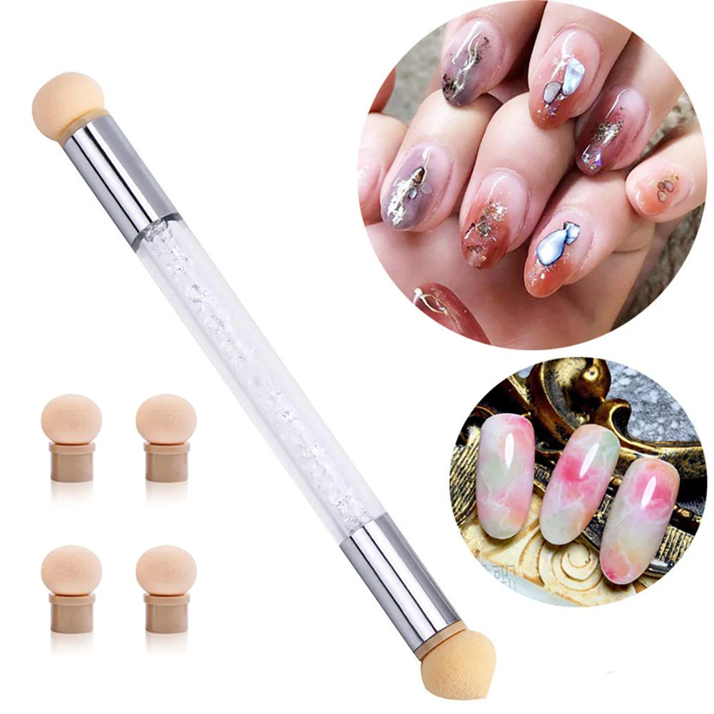 

Dual Tipped Sponge Nail Brush Nail Gradient Shading Pen Nail Tip Builder With 4 Replacement Heads Nail Art Tools For Salon Home