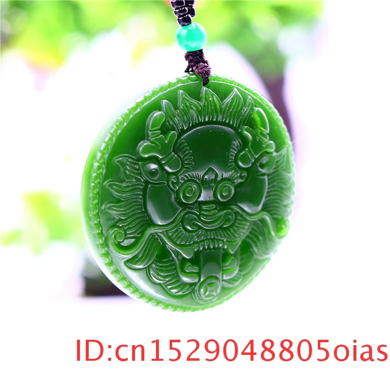 Подвеска с зеленым нефритовым драконом китайские ювелирные изделия женские
