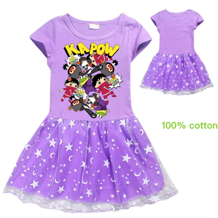 2020 летнее платье для девочек Детская Повседневная хлопковая Футболка до колена с