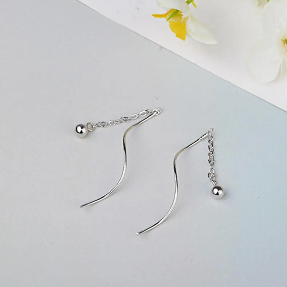 Чандлер шарик падение волна линия серьги цвет простая нить провод уха Bronics цепи