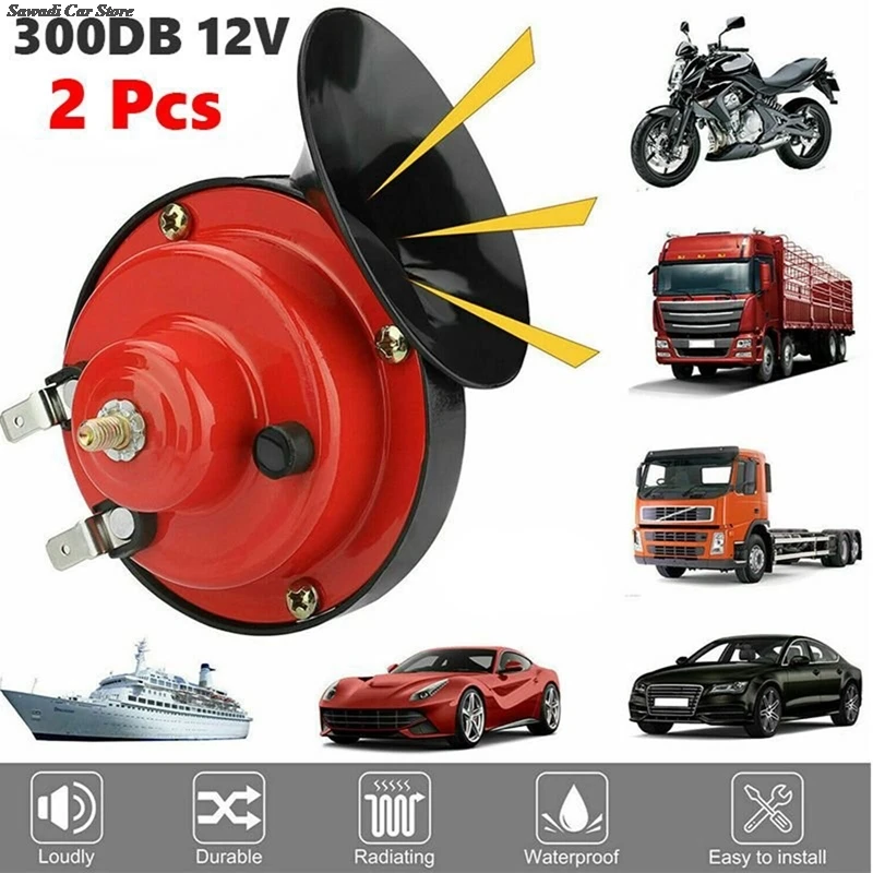 

1 Pair Of High And Low Dual Tone 12v Snail Car Horn 300DB Super Train Horn For Trucks SUV Car-Boat Motorcycles 510HZ 30W NEW