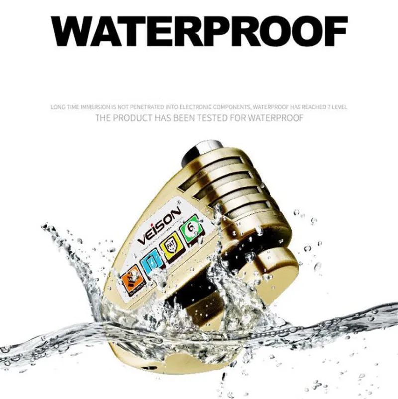 Водонепроницаемая сигнализация VEISON для мотоцикла замок на колесо велосипед