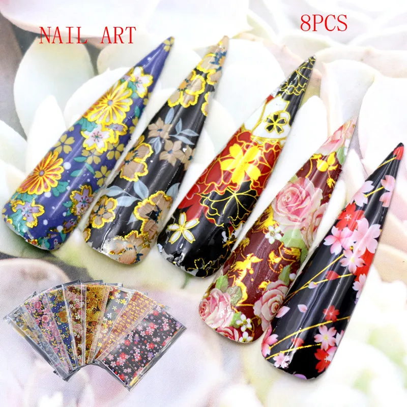8 рулонов/набор декоративные наклейки для ногтей | Красота и здоровье
