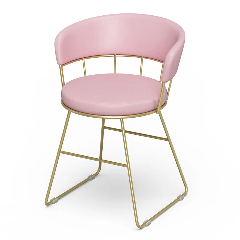 Розовый стул для макияжа девушек современный минималистичный туалетный столик
