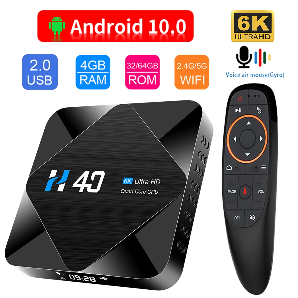 HONGTOP tv box android 10 youtube netflix 6K HD 1080P медиаплеер google store 2 4G & 5G WiFi 4 ГБ 32 64 ГБ|ТВ-приставки и