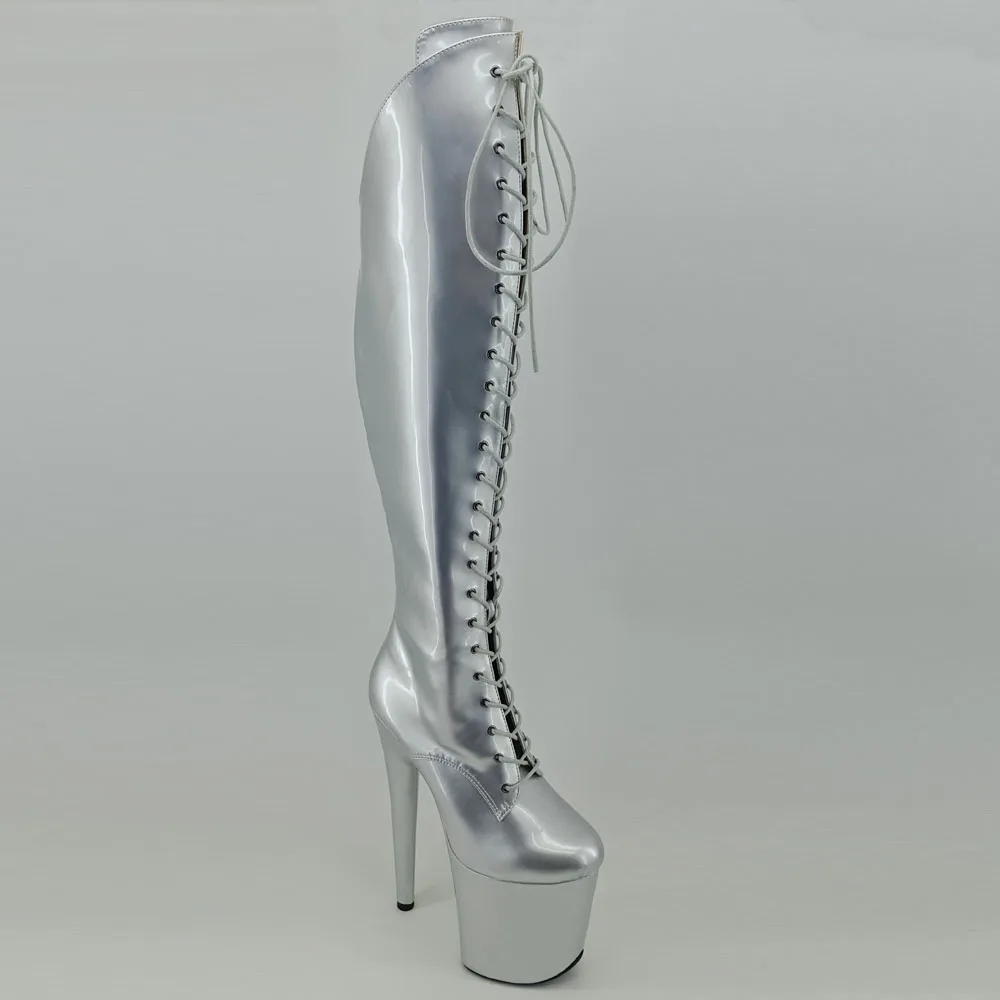 Босоножки Leecabe женские на платформе блестящие сандалии серебристого цвета