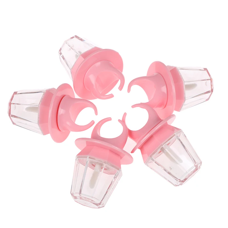 

8ml Pink Diamond Ring Shape Empty Lip Gloss Bottle Lipgloss Tube Pink Lip Tube Lips Balm Bottle Wand Brush Container 5/10pcs