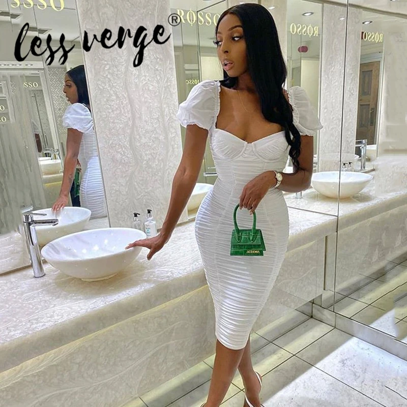 Женское платье Lessverge облегающее сексуальное однотонное летнее вечернее с