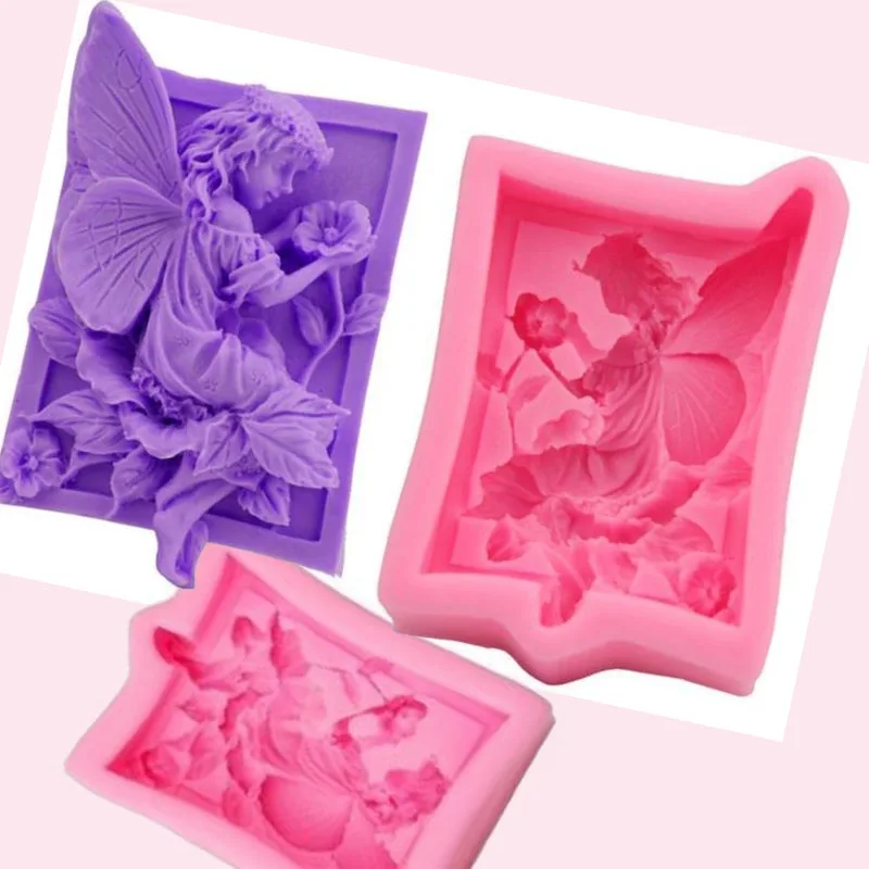 Силиконовая форма для торта с помадкой Ангел Бабочка девушка запах цветок