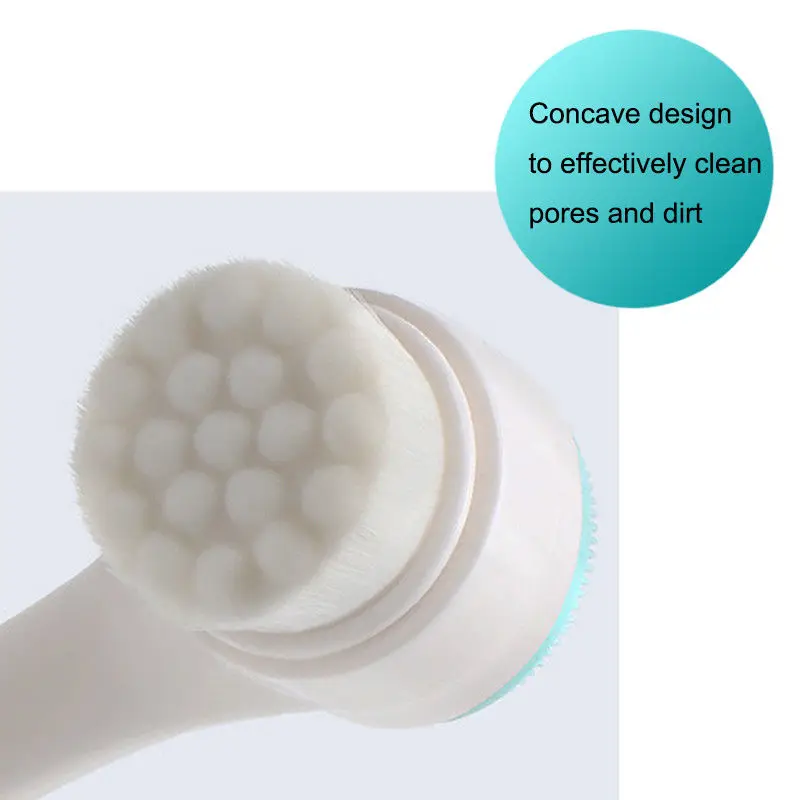 Двухсторонняя силиконовая щётка для очищения лица Портативный Размеры 3D чистка