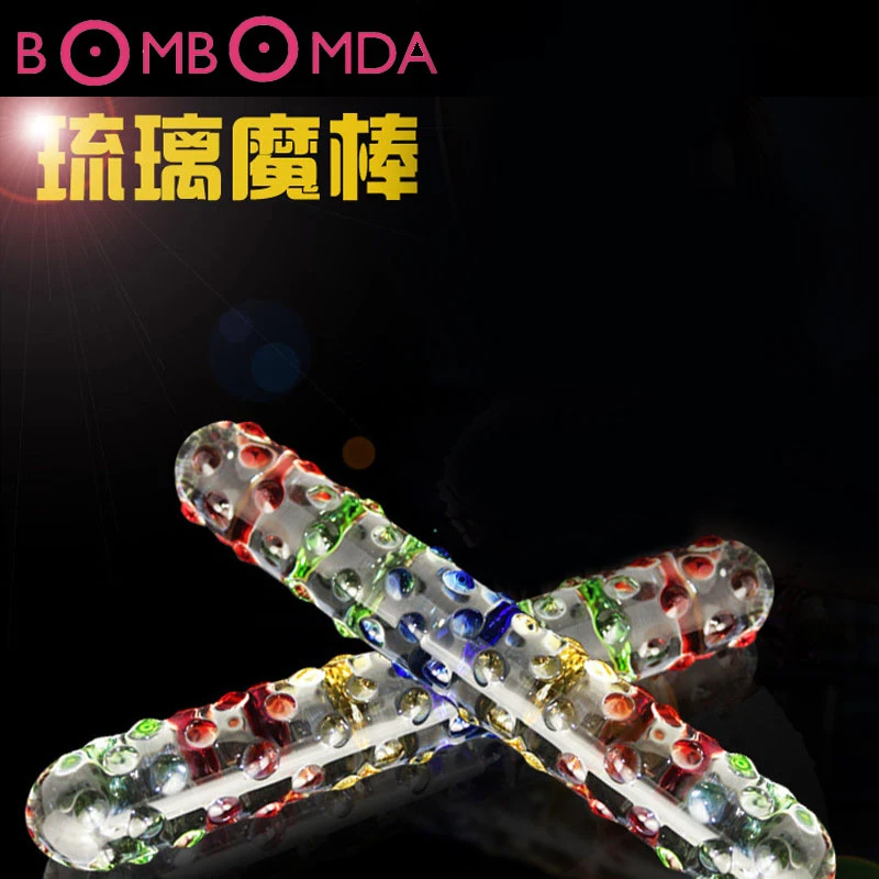 Двухсторонний Хрустальный стеклянный фаллоимитатор волшебная палочка