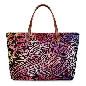 ELVISWORDS Brand Women’s Bag Polynesian Traditional Tribal Printing Shoulder Bags For Women 2020 New Luxury Handbags Girls Tote