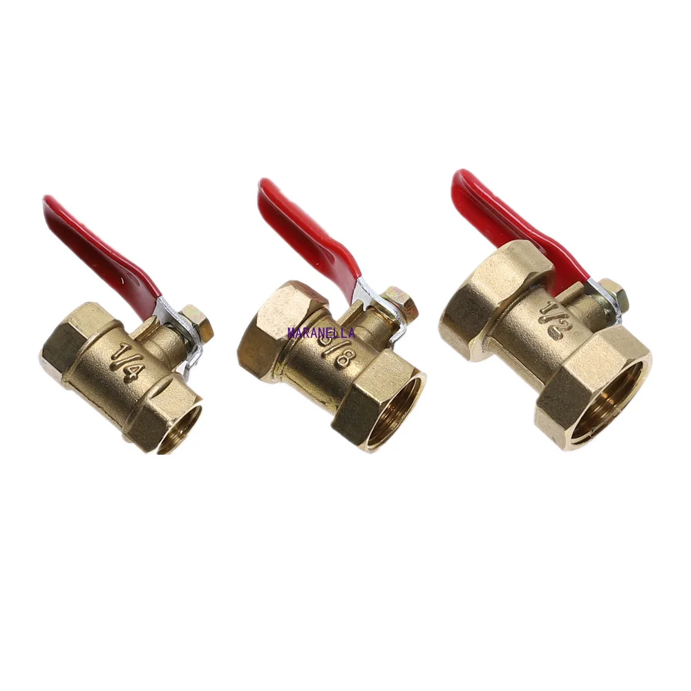 

Pneumatic 1/4'' 3/8'' 1/2'' BSP Female Thread Mini Ball Valve Brass Connector Joint Copper Fitting Coupler Adapter Water Air