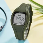 Цифровые светодиодные женские спортивные часы, Модные Зеленые силиконовые водонепроницаемые женские часы, наручные часы для мальчиков и девочек, женские часы с секундомером