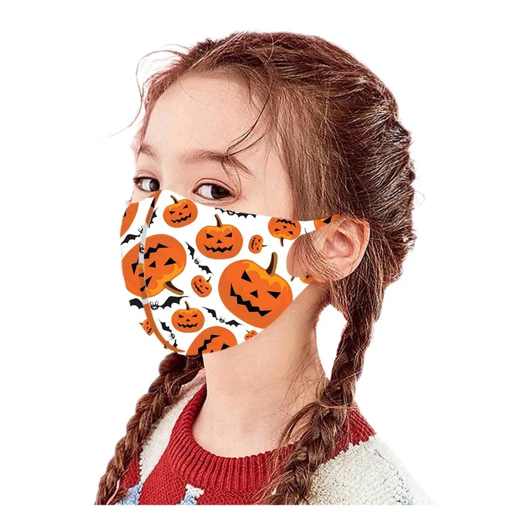 

#1pcs Children Kids Boys Girls Washable Adjustable Halloween Cute Mask Cover Mascarillas Pm2.5 Washable Mouth Face Cover Masks F