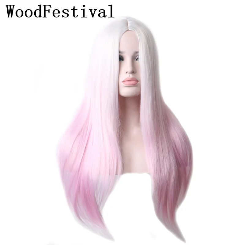 WoodFestival женский термостойкий Ombre синтетический парик длинные прямые волосы косплей парики для женщин