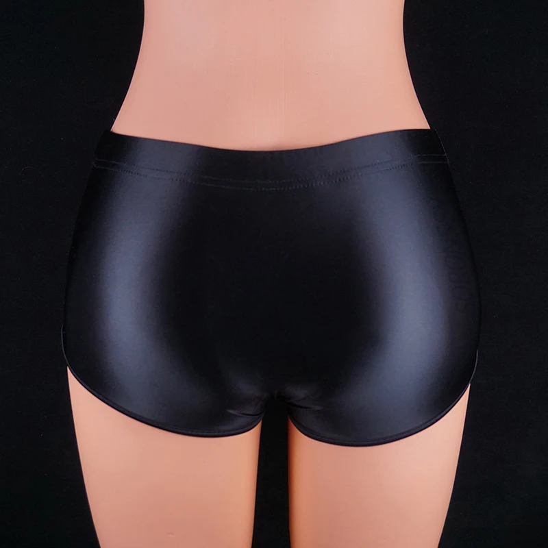 New Glossy Seamless Spandex Shorts for Women Extra Short Biker Shorts Shiny Fitness Clothes Sexy Glitter Running Gym Yoga Shorts