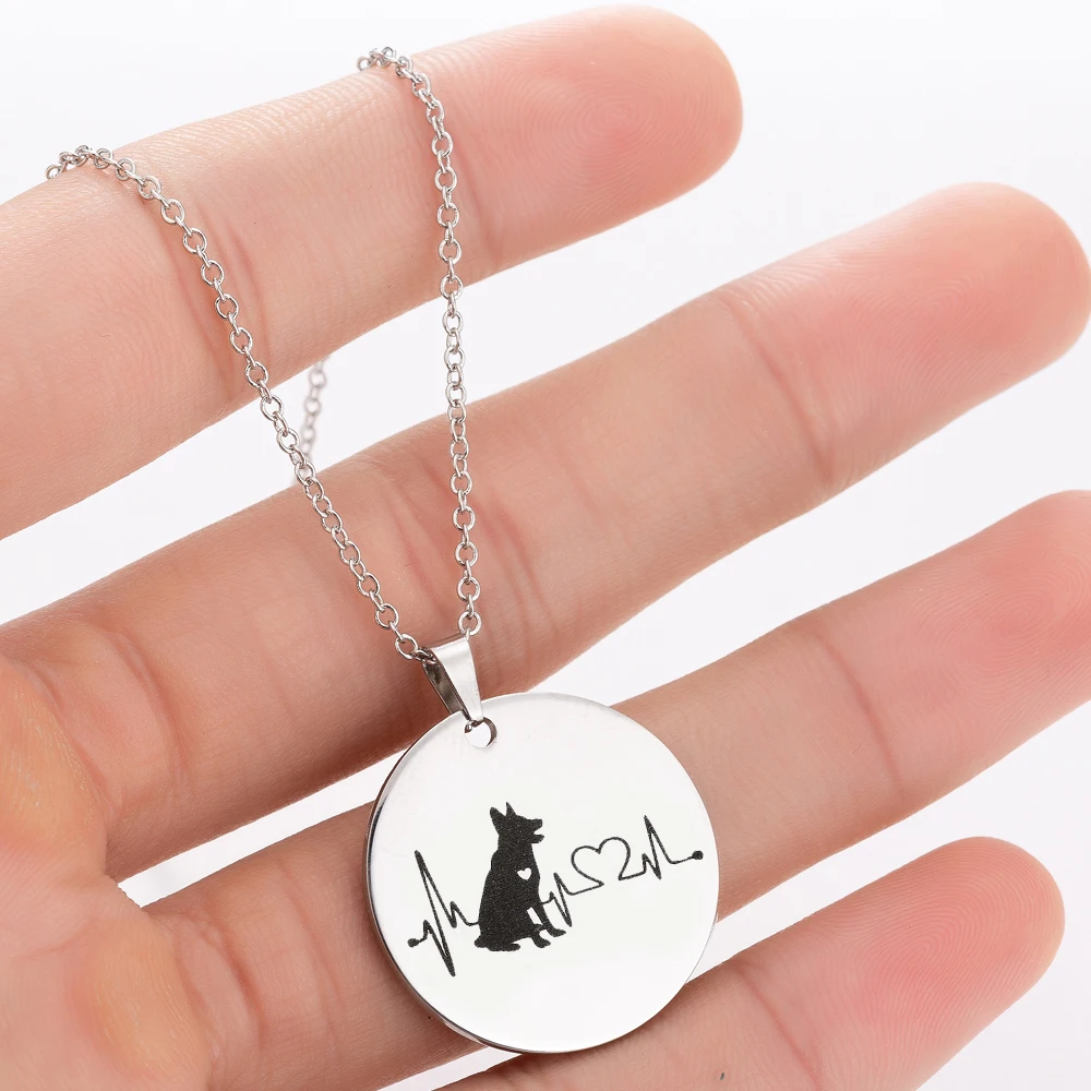 Ожерелье Hfarich для женщин ожерелье из нержавеющей стали в виде немецкой овчарки