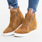 Женские кроссовки из ПУ кожи, на нескользящей подошве