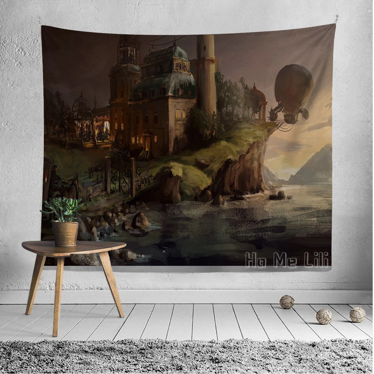Tapiz de Interior Steampunk Fantasy, decoraci&oacute;n art&iacute;stica de ciencia ficci&oacute;n-1