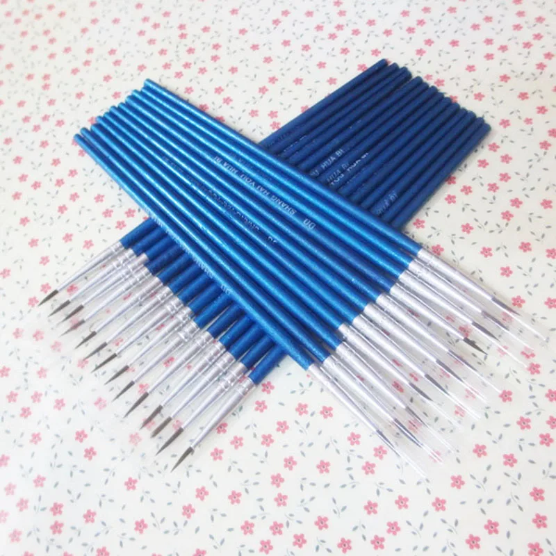 

10Pcs/Set Fine Hand-painted Thin Hook Line Pen blue Baton Drawing Art Pen Paint Brush Art Supplies Nylon Brush Special Offer