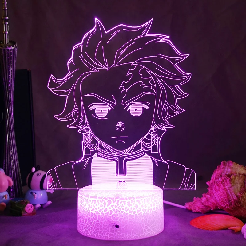 

Manga Demon Slayer Anime Figure Kimetsu No Yaiba Tanjiro Kamado Desk Lamp Led Panel Lights For Home Decoration Bedroom Gift Lamp