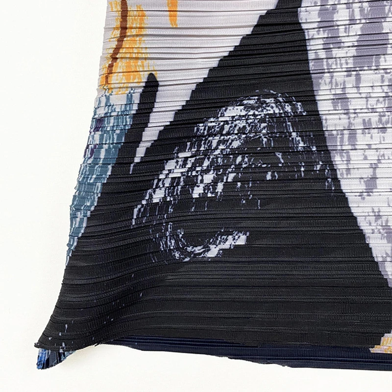 DEAT Pleated Suit Woman Graffiti Ink Print Full Sleeve Over Size Top + Wide Leg Drop Pants Casual Style 2022 New Spring TX697 |