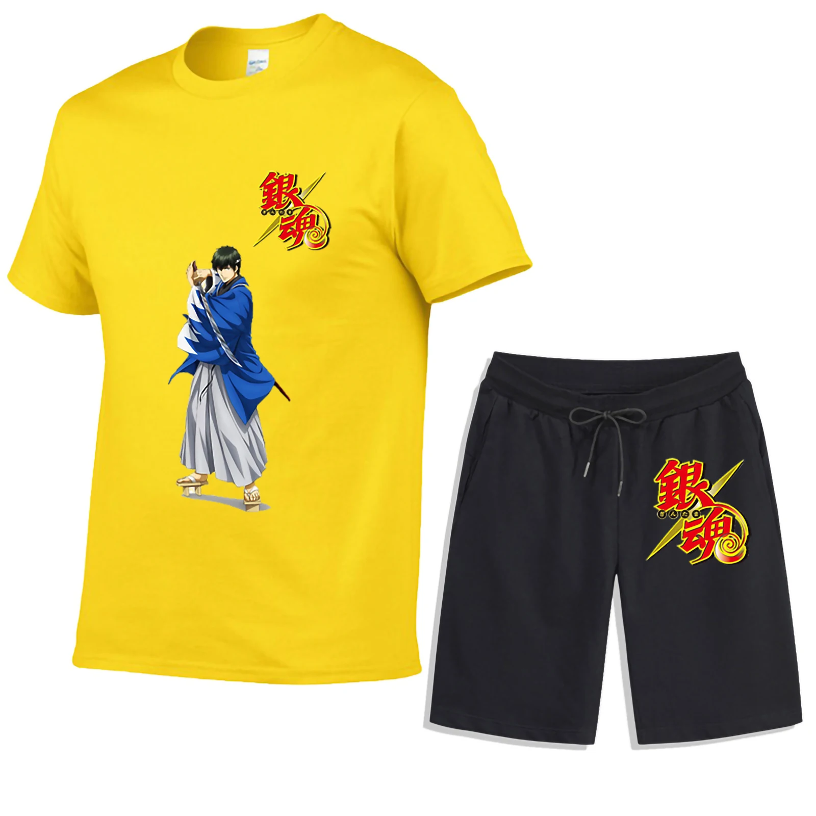 

2021 Brand Summer Men's T-shirt Set 2pieces Men's Sportswear Suit MMA Boxing Sports Fitness Printed Short Sleeve Men's Suit
