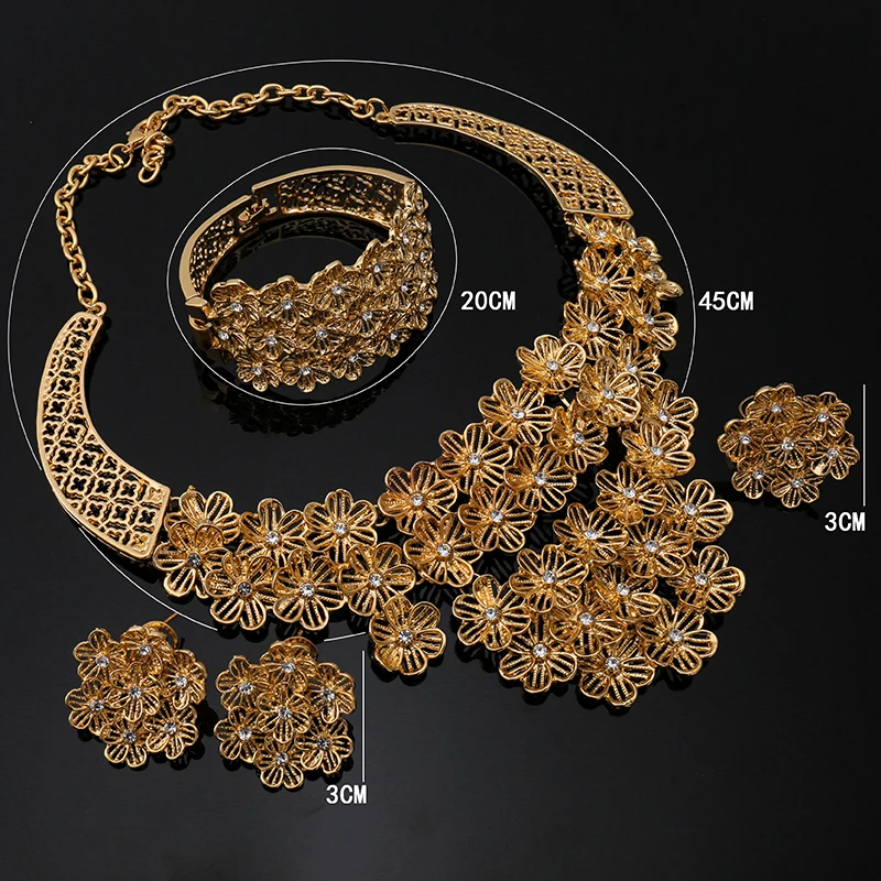 

Fani 2019 fashion african beads Bridal jewelry set Brand dubai Gold Colorful Wedding Women Accessories jewelry set Wholesale