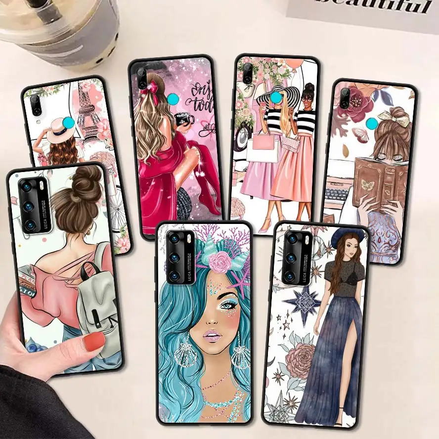 

Модный женский чехол для телефона Huawei P20 P30 Lite P40 Pro P Smart Z Plus 2019 Mate 10 20 30 40 Pro