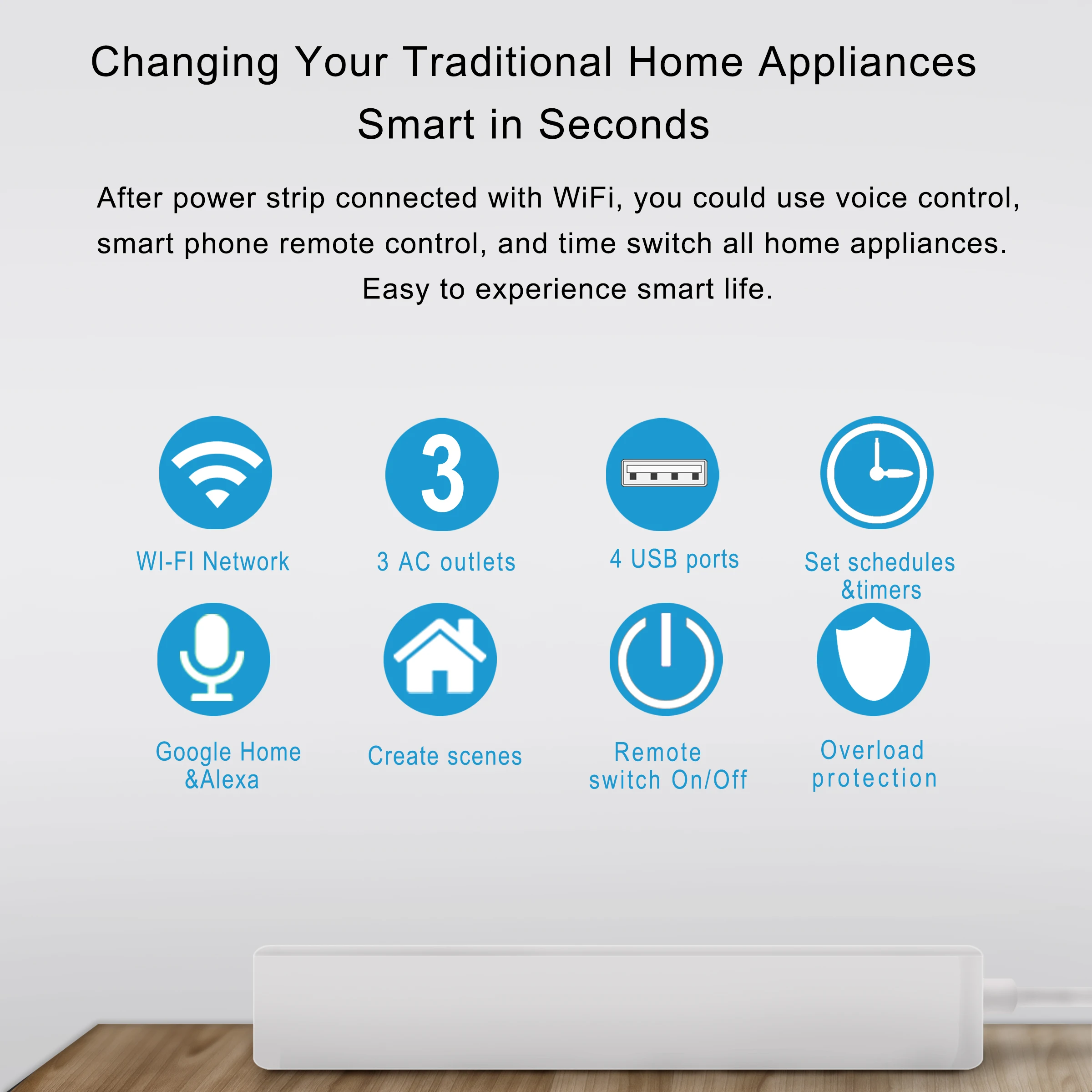 Tuya Wifi power Strip 3 ЕС умные розетки с 4 usb-портами умный дом приложение голосовой беспроводной пульт дистанционного управления работает с Alexa