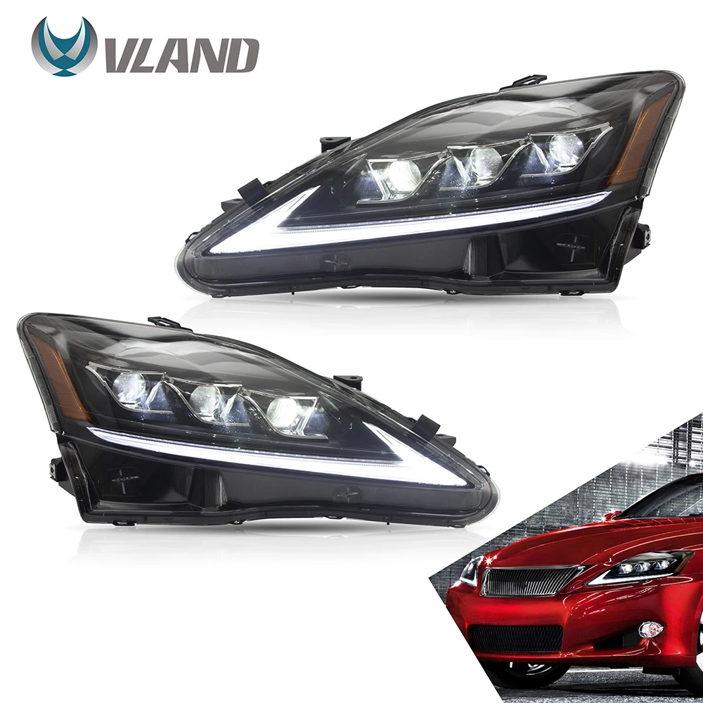 

VLAND Front Light Car Assembly For LEXUS IS250/IS350/IS300/IS220d/IS F 2006-2012 Full LED Headlight With Sequential Turn Signal