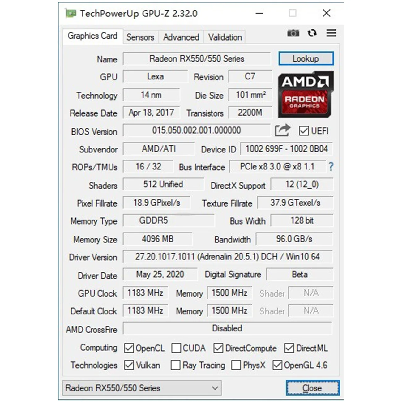 

Display Card RX550-4G 4HDMI-Compatible 4-Screen Support Split Screen 10bit Color Depth HDR 4G/128bit/GDDR5