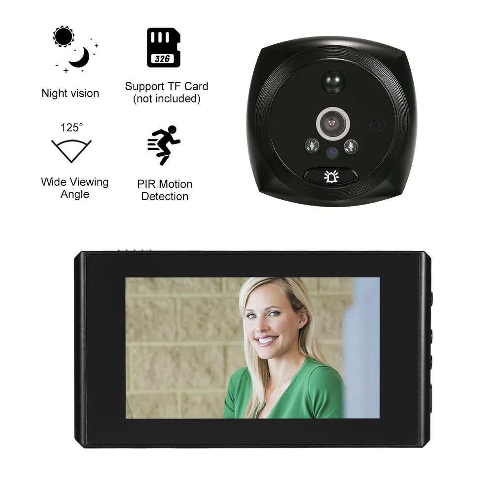 Дверной видеоглазок с цветным ЖК экраном 4 3 дюйма дверной глазок звонок