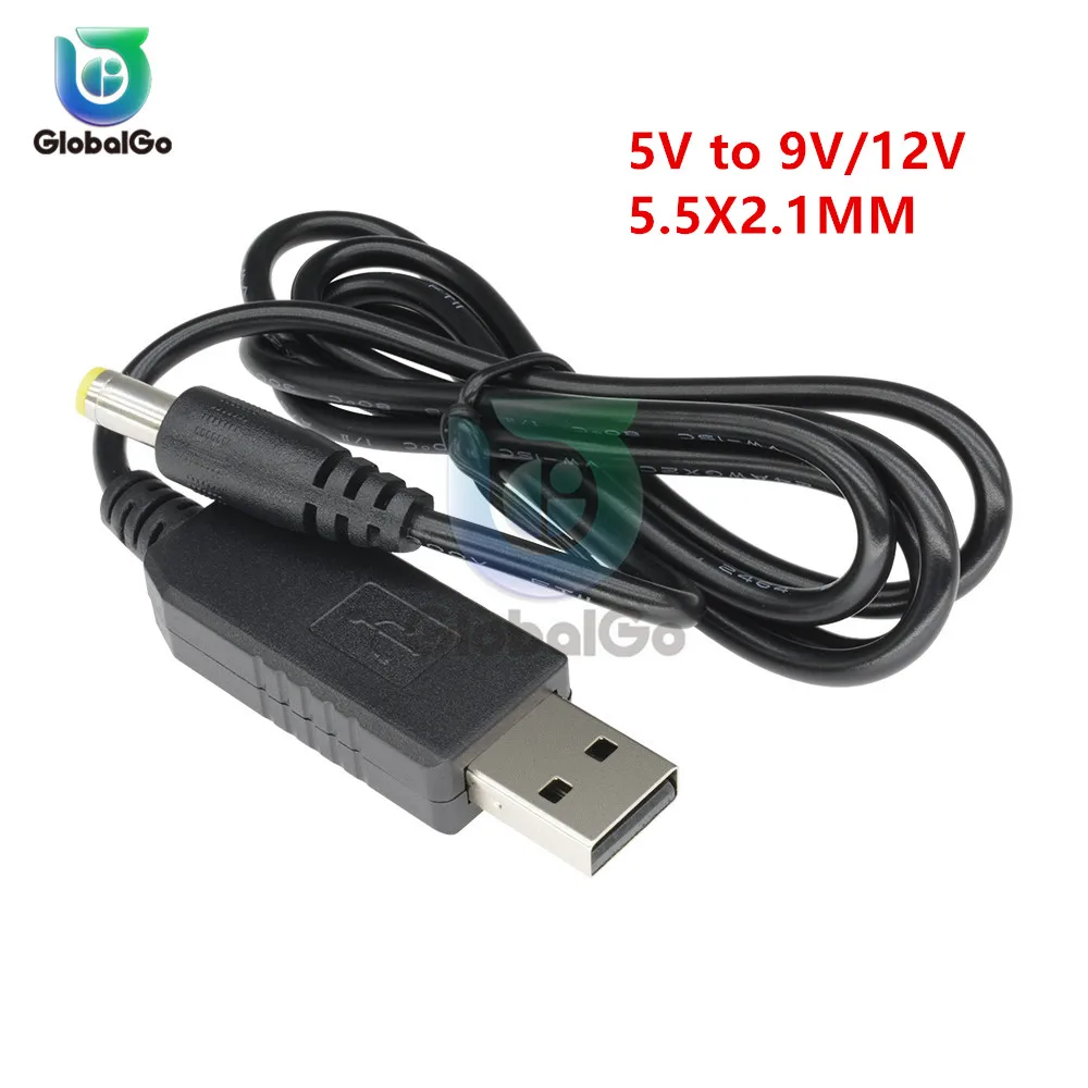 

USB Power Boost Line DC 5V to DC 5V / 9V / 12V Power Supply Step UP Module USB Converter Adapter Cable 5.5X2.1MM DC Jack Plug