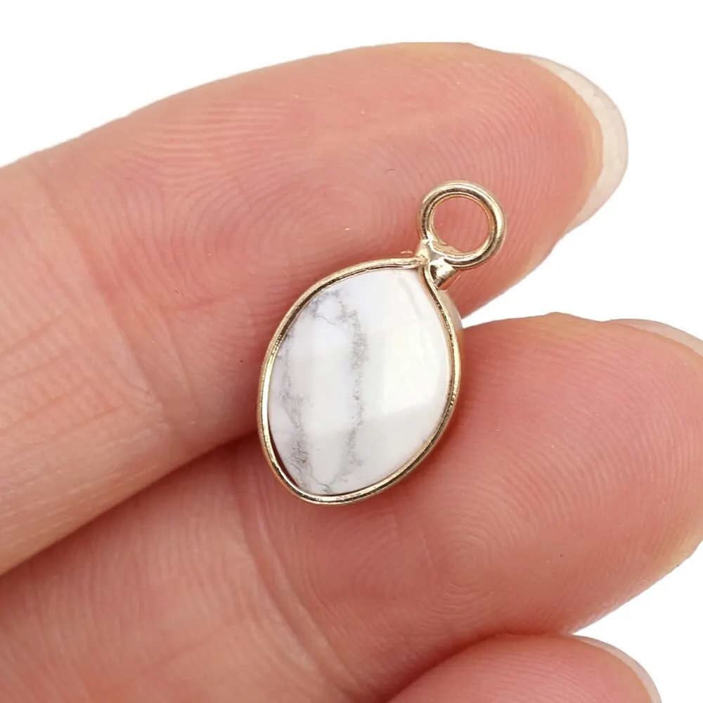 

Hot Sale Natural Stone Small Faceted Pendant Black Agated Opal for Trending Jewelry Making DIY Necklace Earring 10x16mm